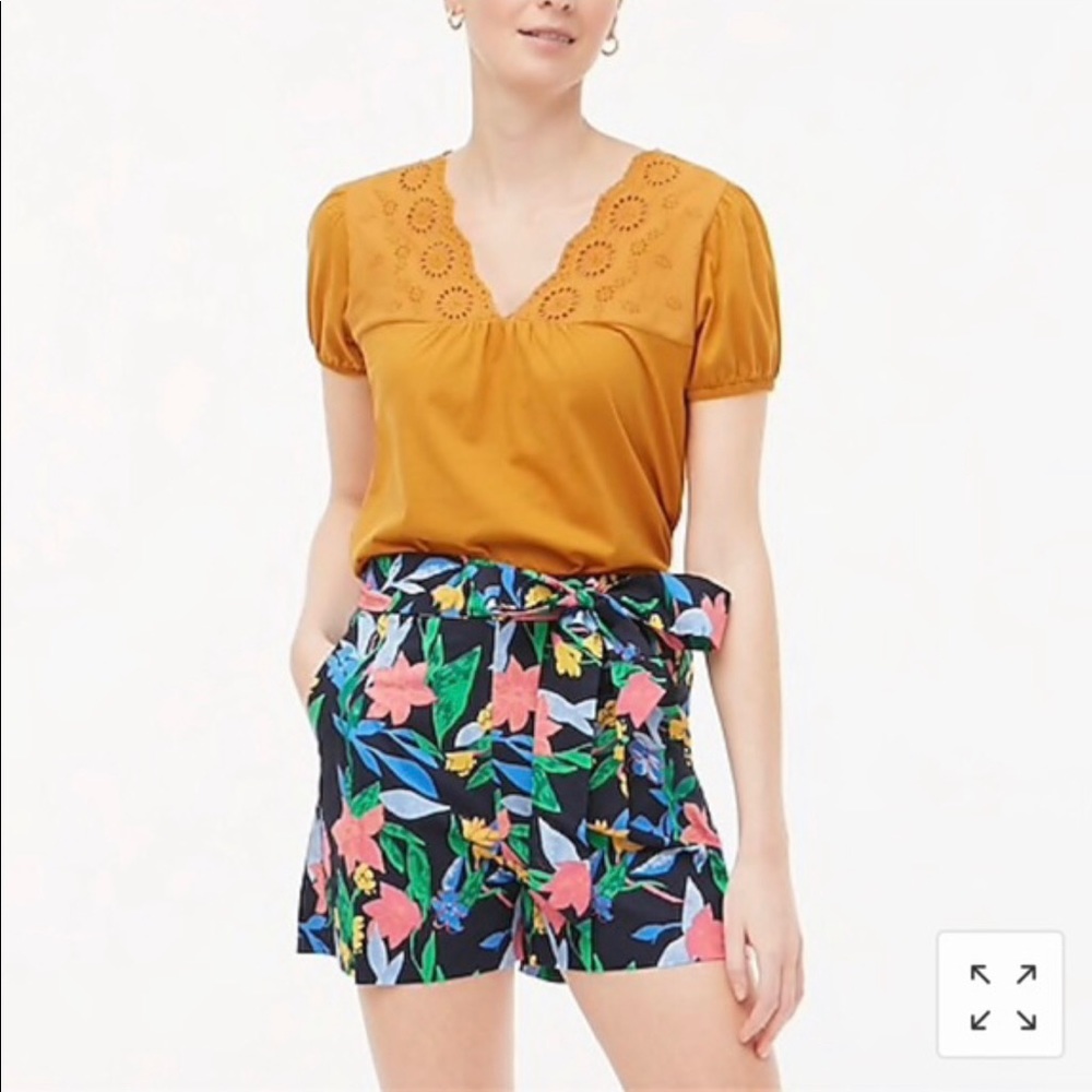J. Crew Factory Floral Tie-Waist Short (size 6)